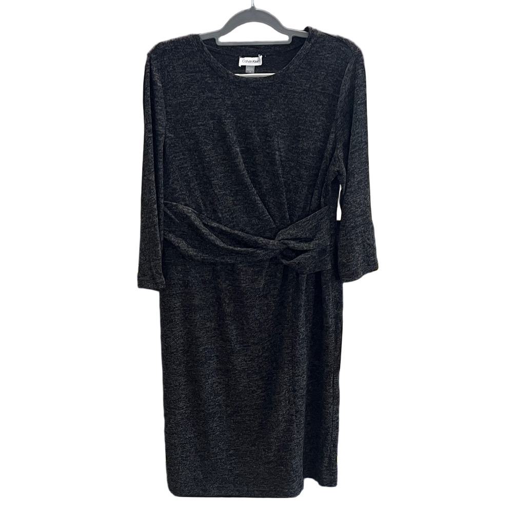 Calvin Klein Dark Gray Long 3/5 Sleeve Dress